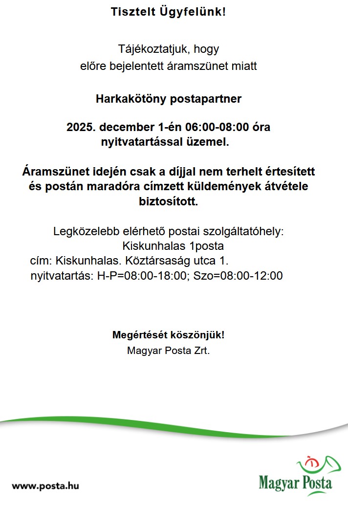 posta aramszunet